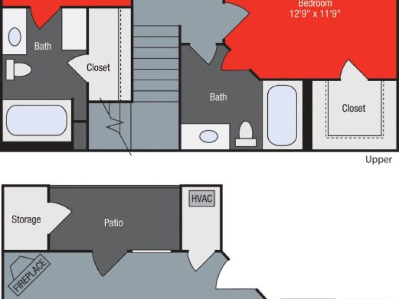 This image shows the layout of the Remington Floor Plan for TGM Meadow View Apartments in Columbus, OH.